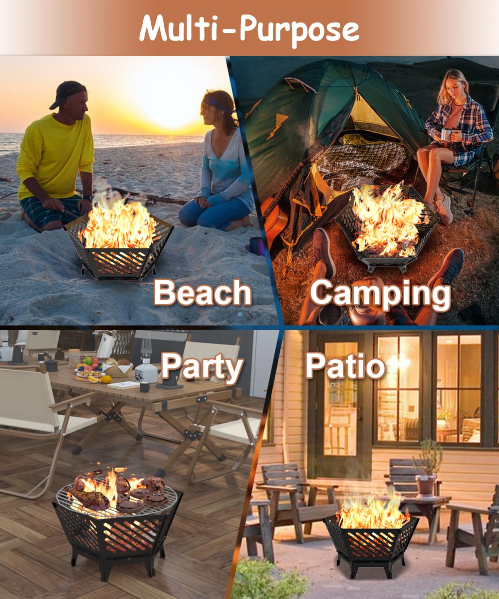 Waaliji fire pit suitable for camping, backyard, and picnics