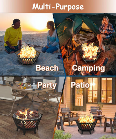 Waaliji fire pit suitable for camping, backyard, and picnics