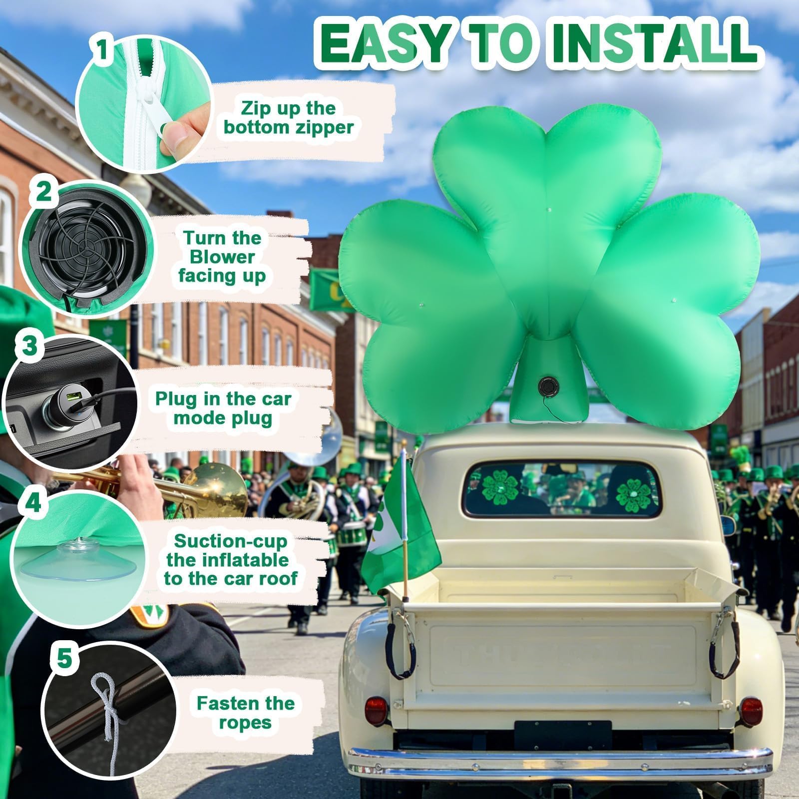Wabolay car power adapter enables easy self-inflation from cigarette lighter.