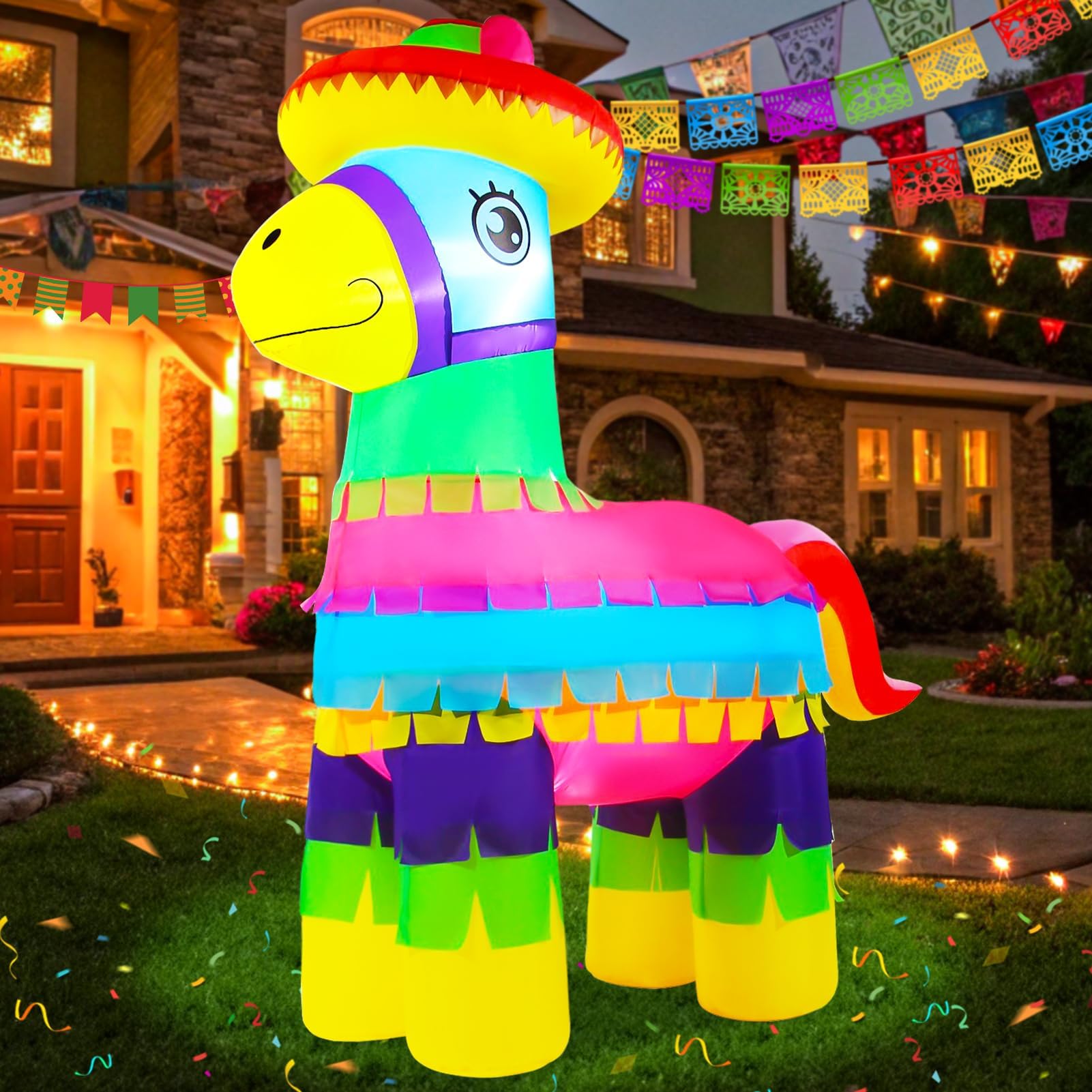 Wabolay Cinco de Mayo inflatable donkey stands tall as a striking outdoor centerpiece