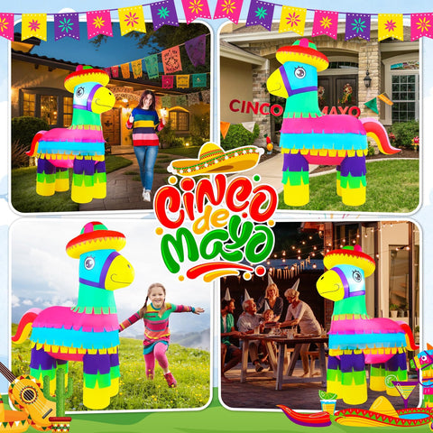 Wabolay inflatable donkey with LED interior glow brightens patios at night