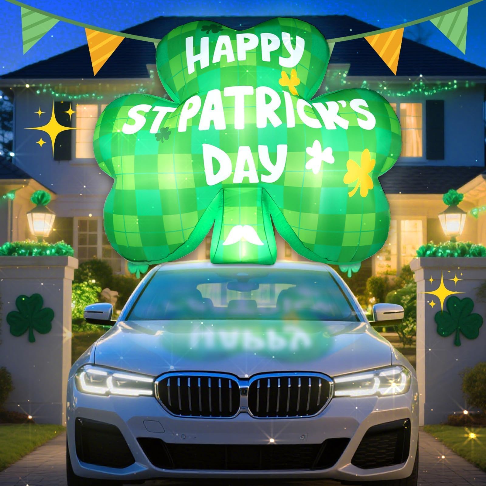 Wabolay festive shamrock decoration is perfect for parties, yards, and store displays.
