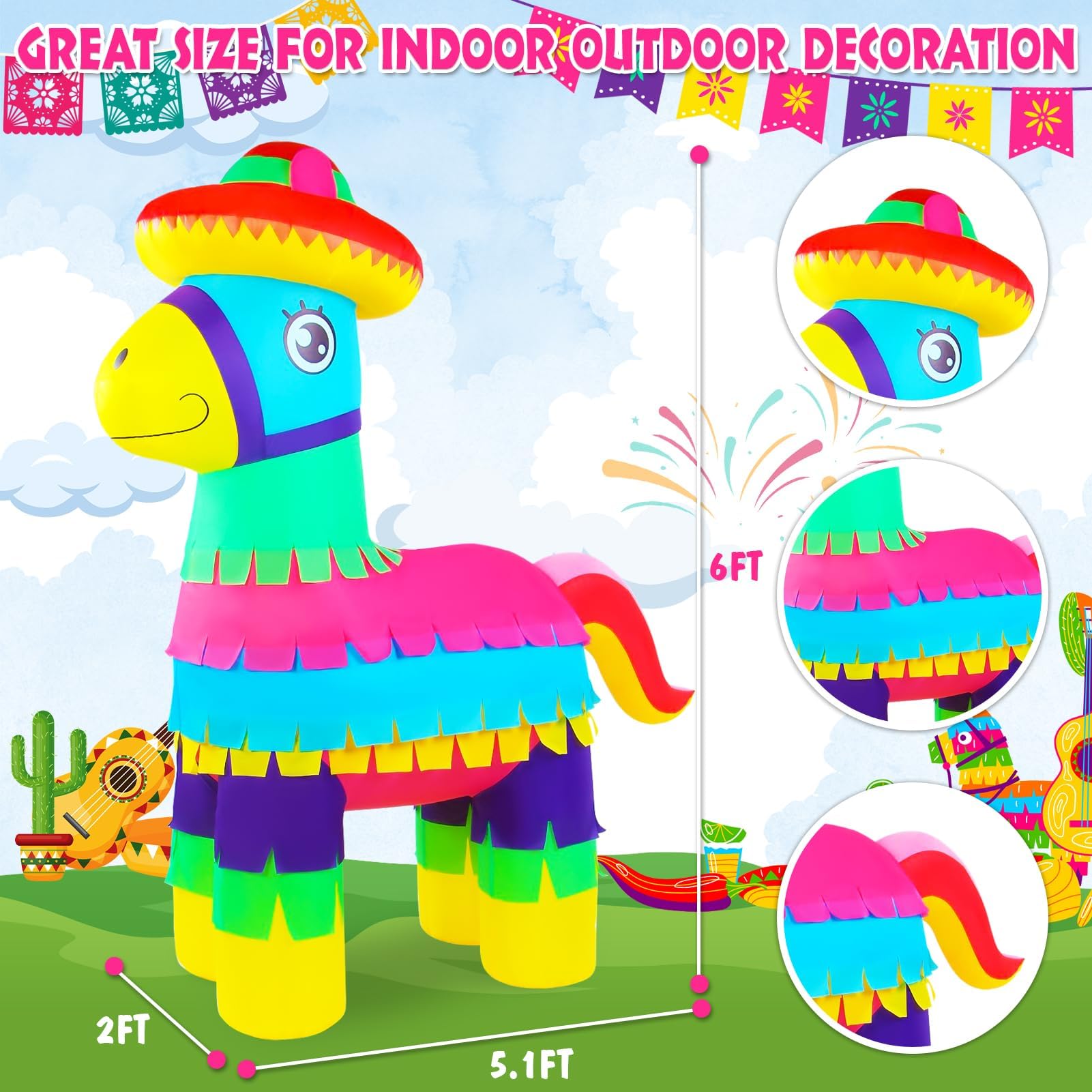 Wabolay inflatable includes ground stakes and blower for secure setup