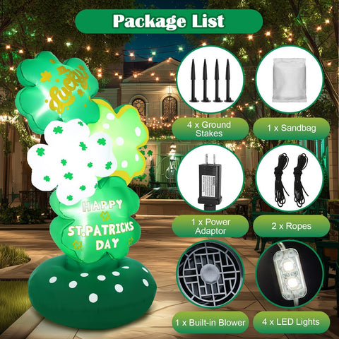 Wabolay inflatable with 4 LED lights glows beautifully for nighttime yard visibility.