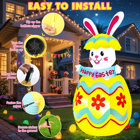Wabolay yard decoration glows at night with four LED lights.
