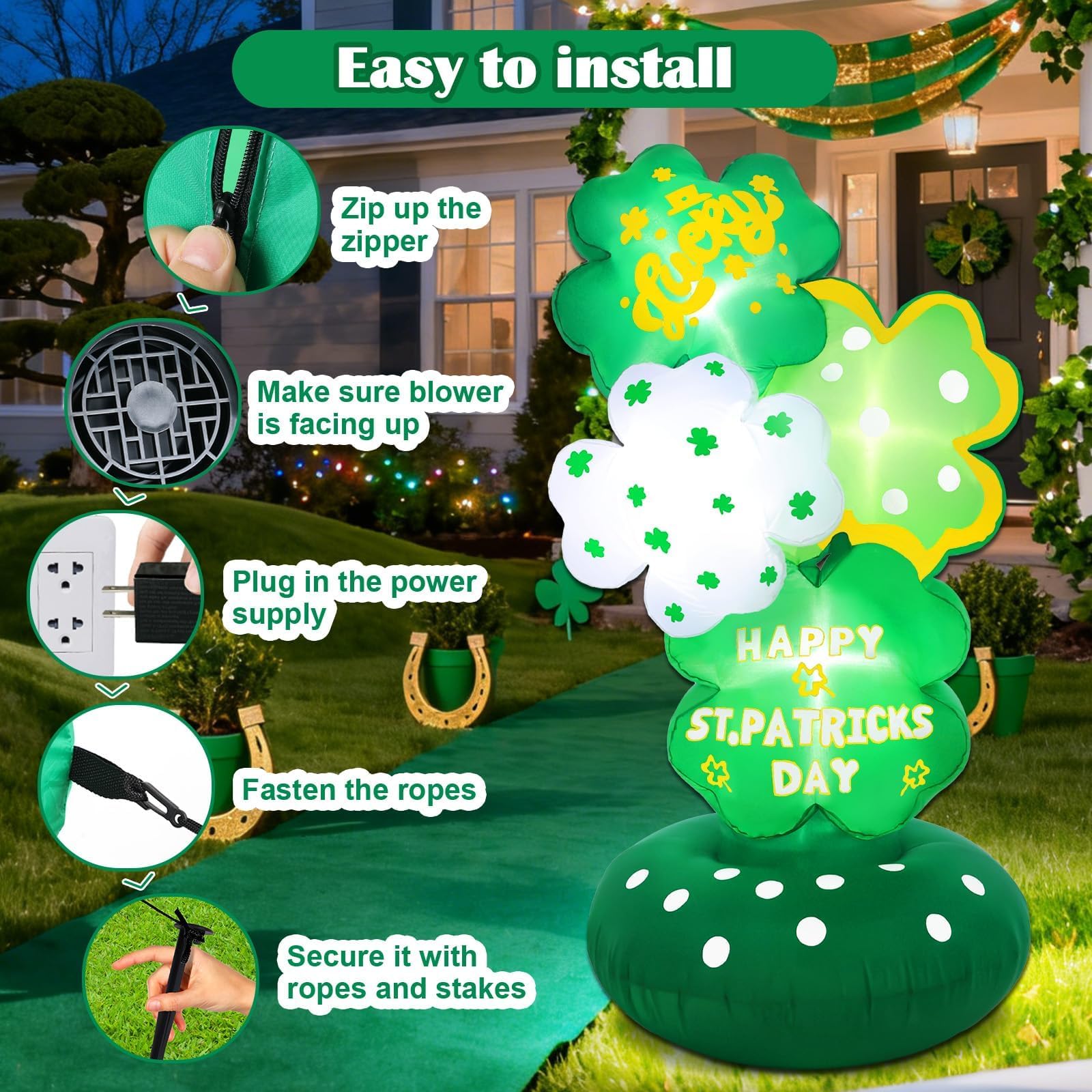 Wabolay self-inflates quickly with built-in blower for fast setup and storage.