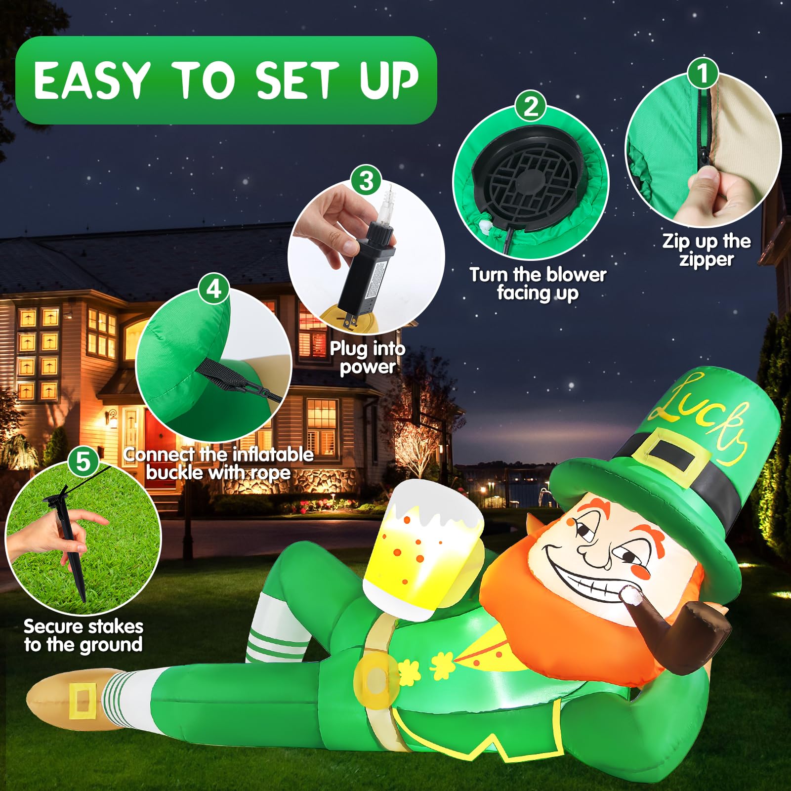 Bright 6ft display enhances holiday ambiance without overwhelming nearby decor.