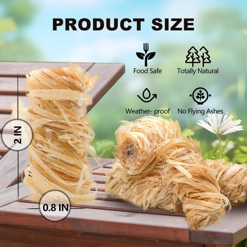 WABUPD 216 natural wood shavings and wax ignite safely without chemicals.