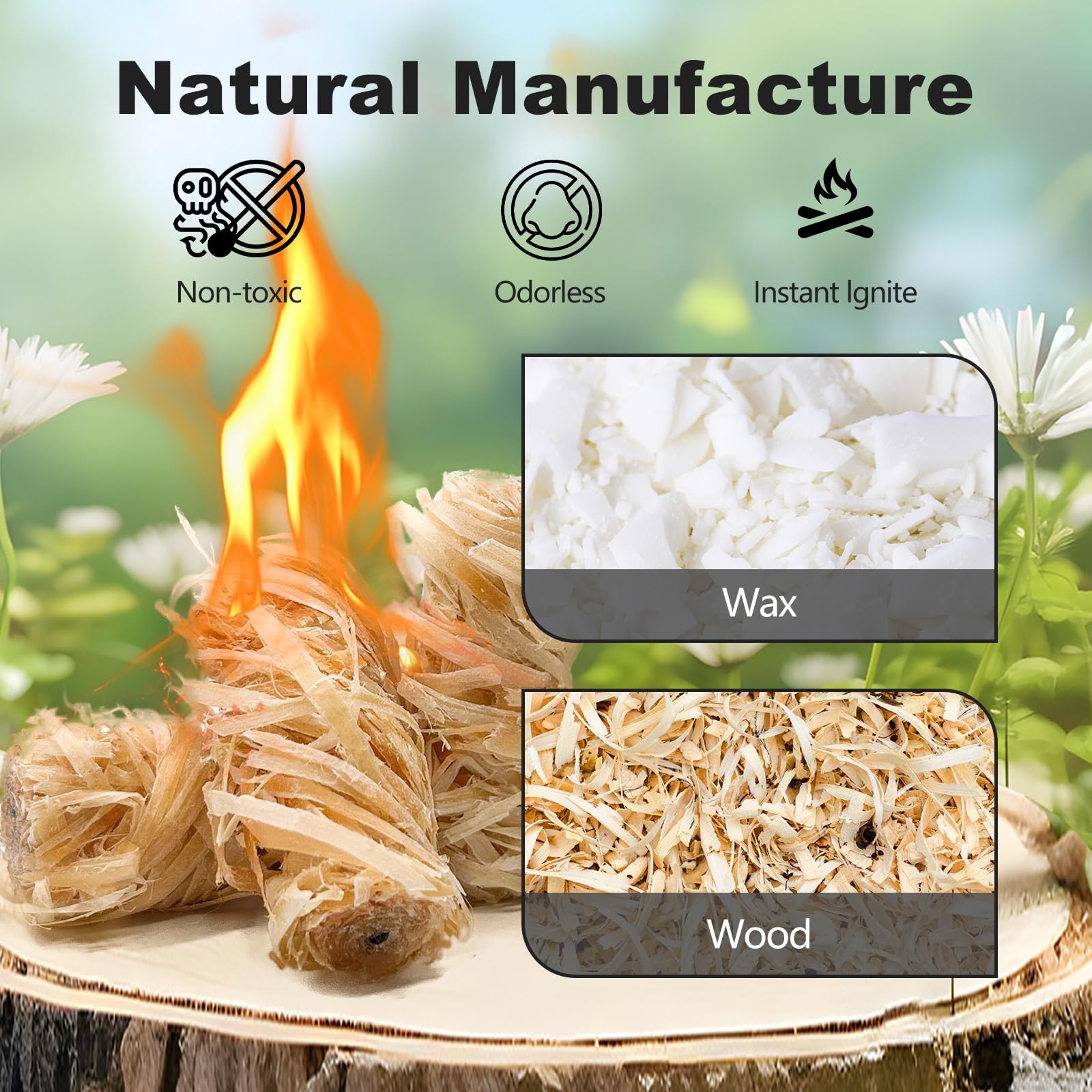 WABUPD fire starters make indoor fireplace lighting simple and quick.