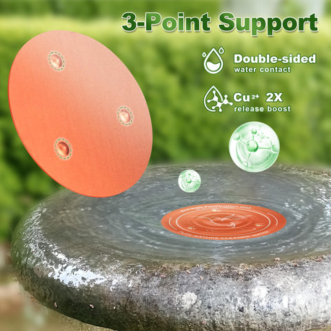 Wacipek disc in a solar fountain helping maintain clear water.