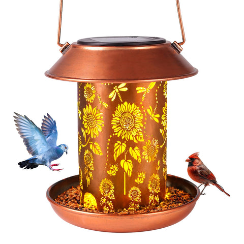 WACLSTDAY metal wild bird feeder resists weather and rust.