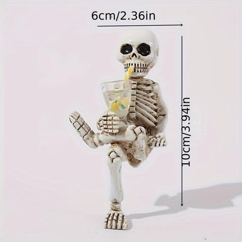 WACSLDN yellow cup skeleton perched on a pot, ideal for small-space patios.