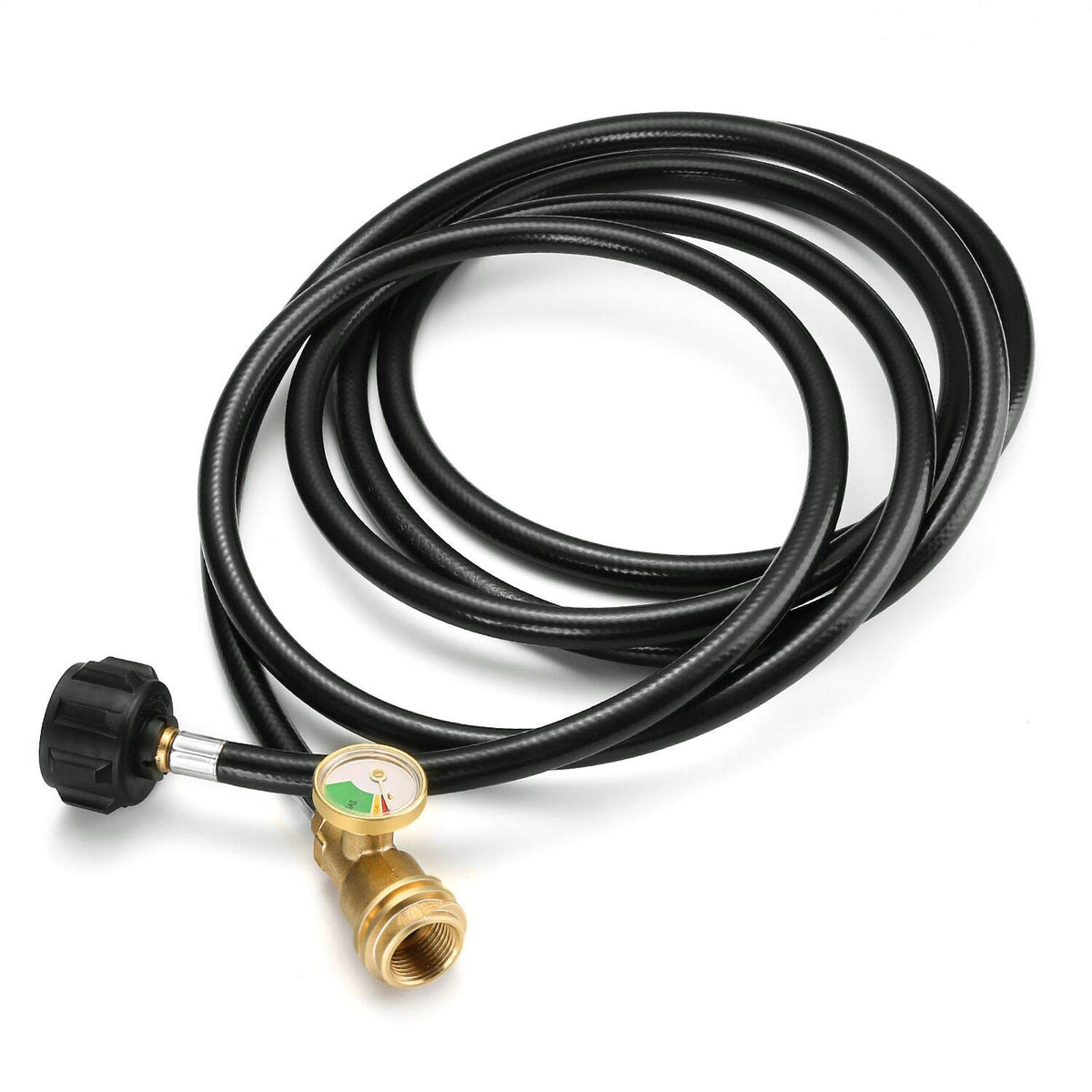 WADEO 12 ft propane extension hose with gauge for safe outdoor grilling