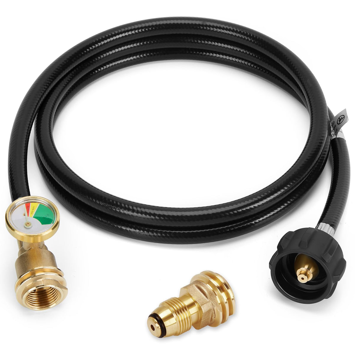 WADEO 6ft propane hose with gauge extends fuel to grill for easy monitoring