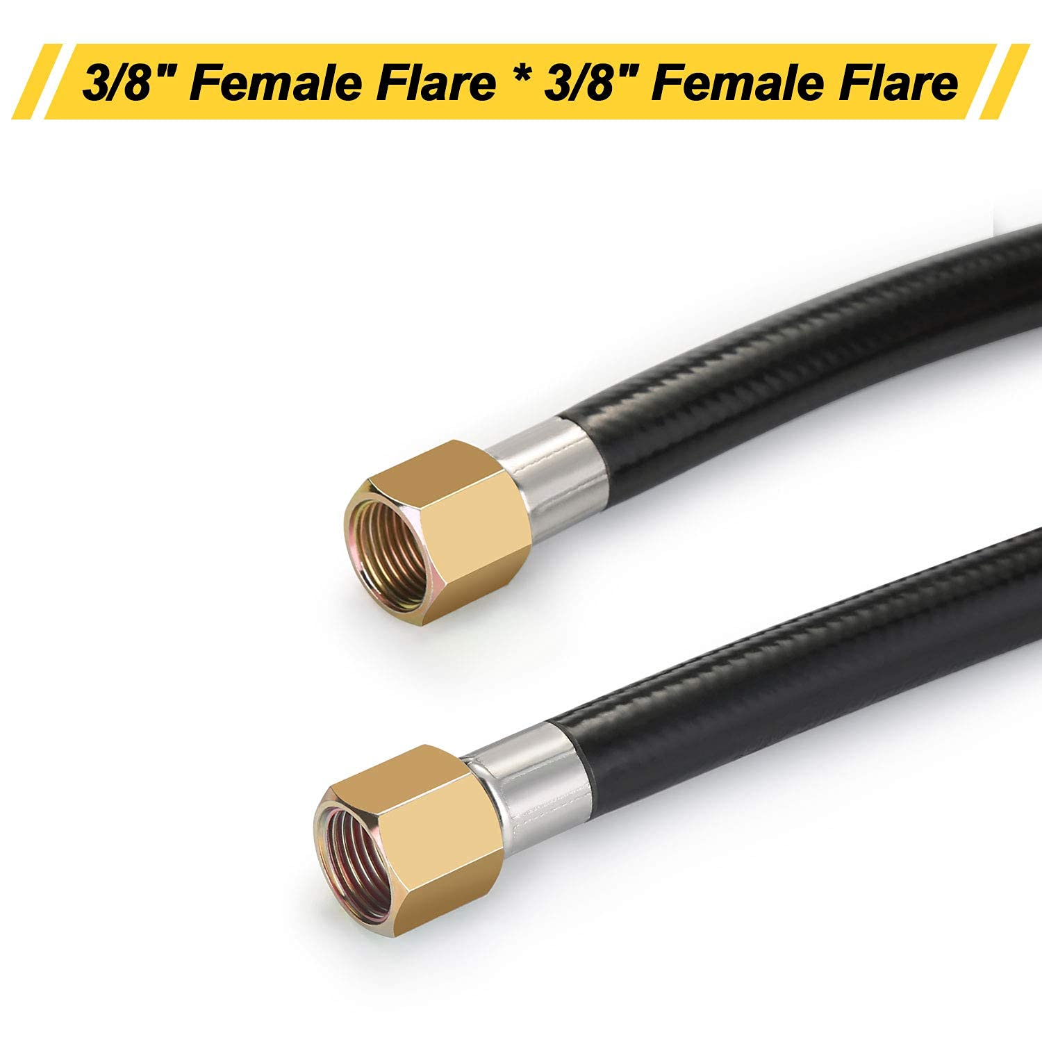 Brass elbow adapter paired with WADEO hose for durable outdoor use