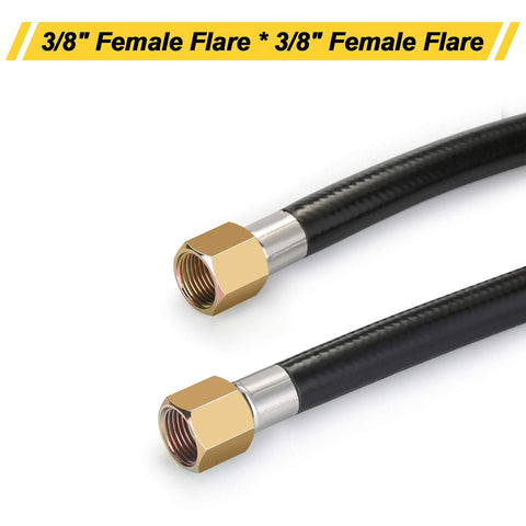Brass elbow adapter paired with WADEO hose for durable outdoor use