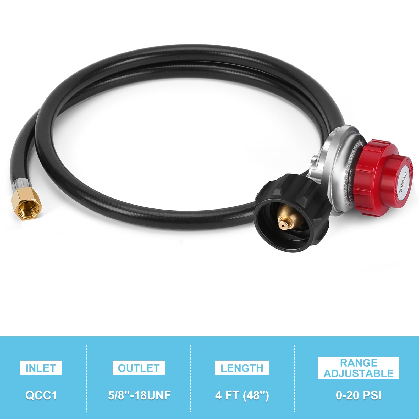 WADEO brass fitting 3/8-flare M x 1/8-MNPT for secure propane connections