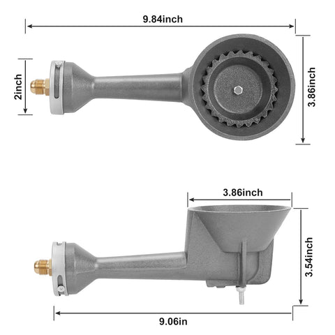 WADEO cast-iron burner top-down view highlights heat distribution