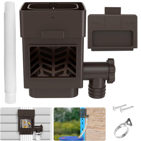 WADEO downspout diverter for 2x3 or 3x4 gutters enhances rainwater capture