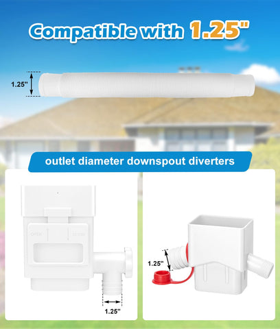 WADEO downspout diverter hose connector shown for easy setup