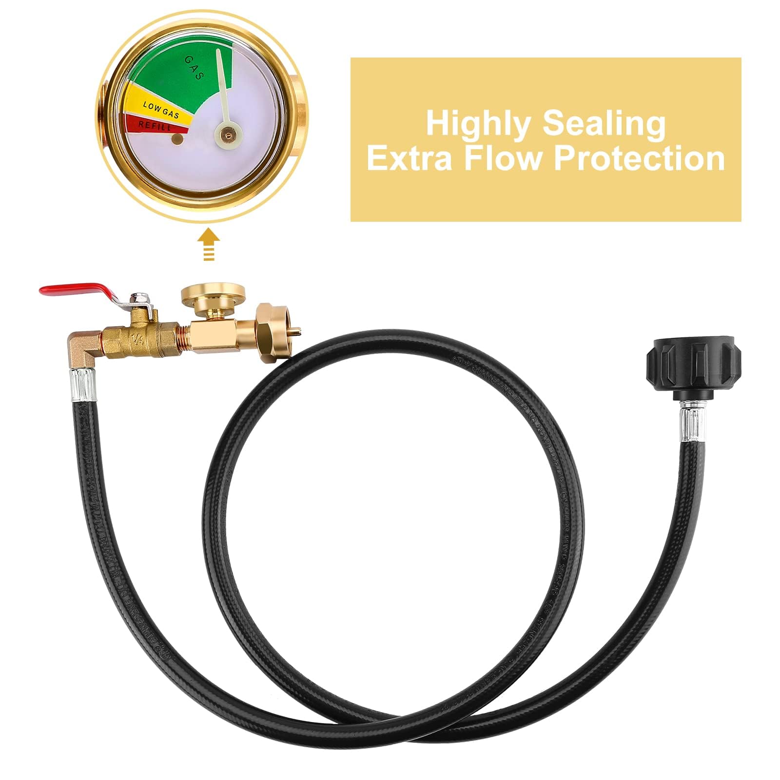 WADEO 4 ft length keeps tanks steady during refills.