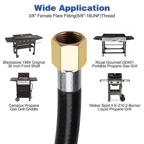 WADEO durable rubber propane hose built for flexible outdoor use