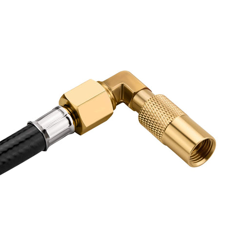 Low-profile WADEO elbow adapter design fits tight spaces beside grills