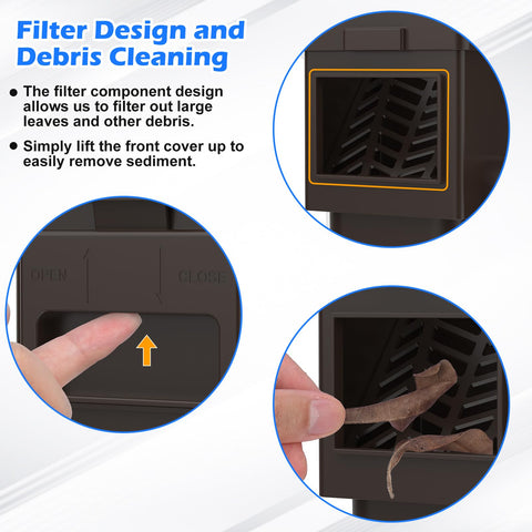 WADEO filter cover keeps leaves out of the collected water