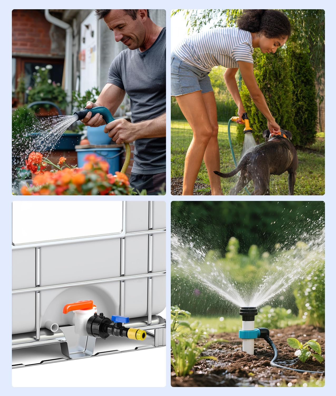 WADEO compatible IBC tote adapter for garden irrigation and domestic use