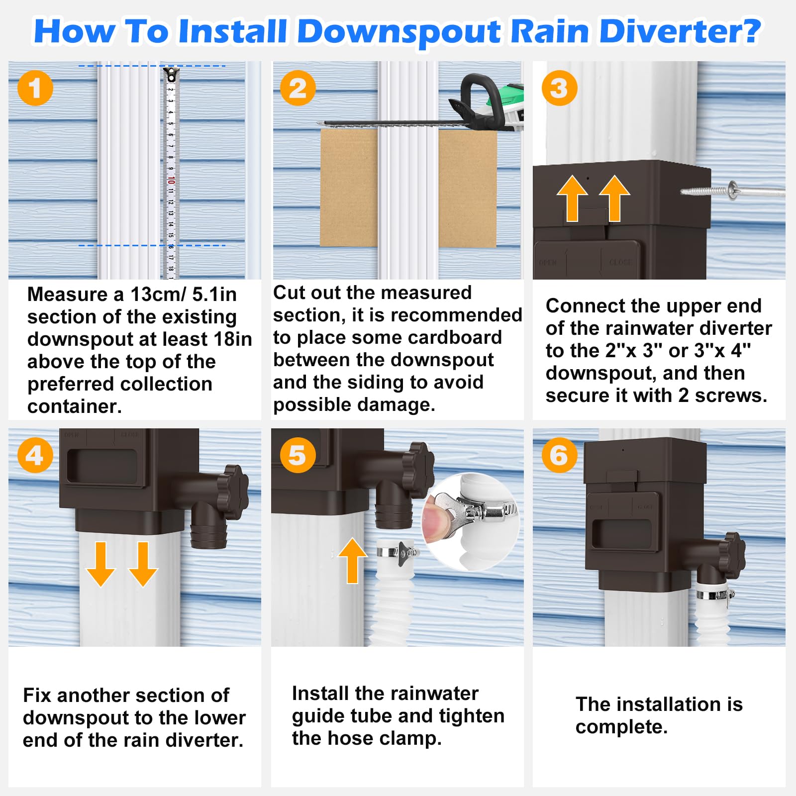 WADEO compatibility note shows 18-inch placement above rain barrel