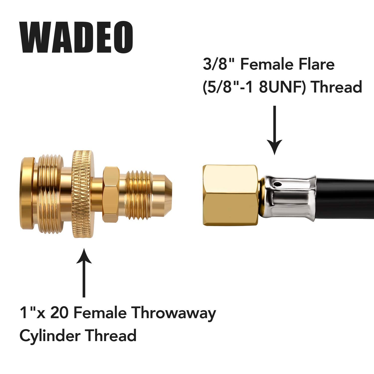 WADEO brass adapter suits multiple devices like heaters, burners, and smokers.