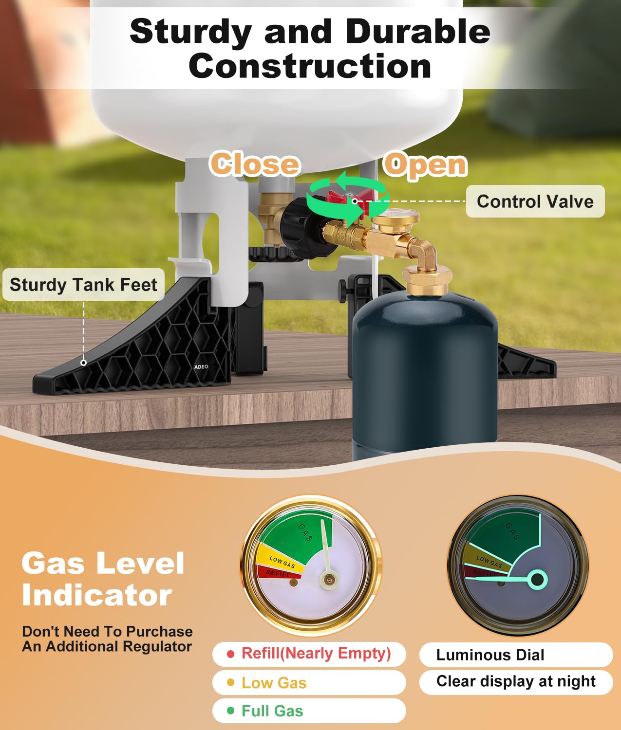 WADEO outdoor refill setup – convenient process for camping and grilling