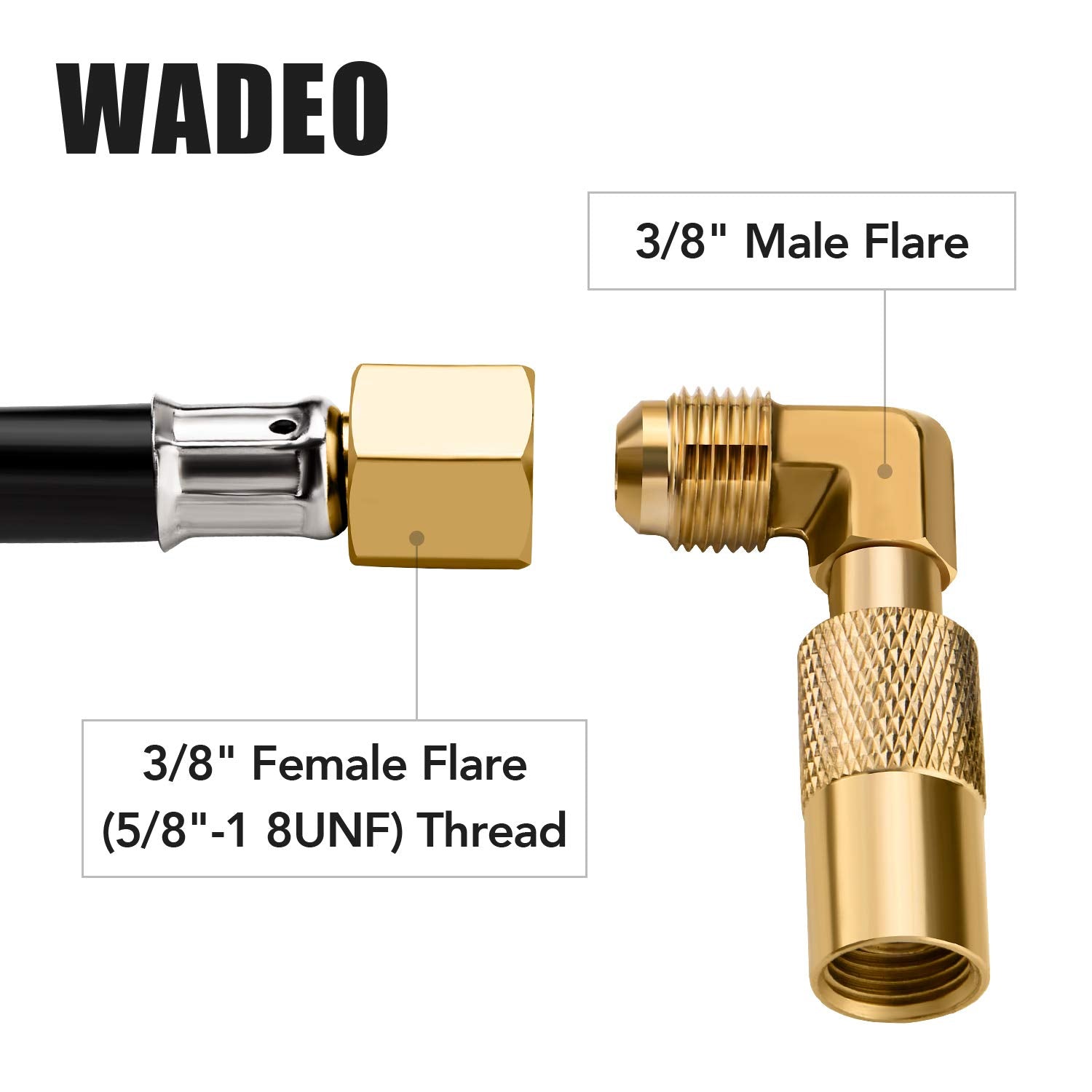 WADEO elbow adapter on Blackstone 22-inch grill for easy hose integration