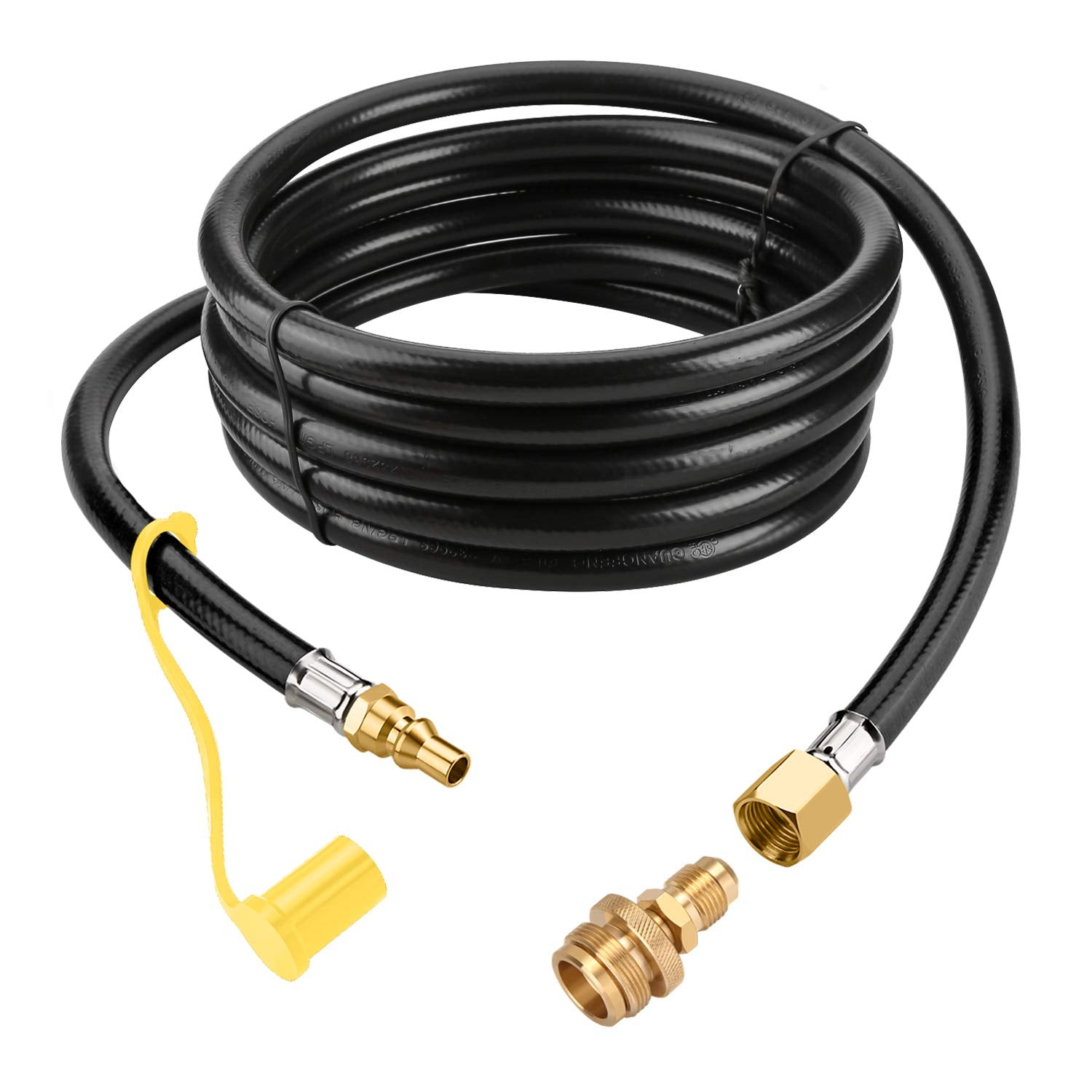 WADEO propane quick connect hose laid out for RV to grill use