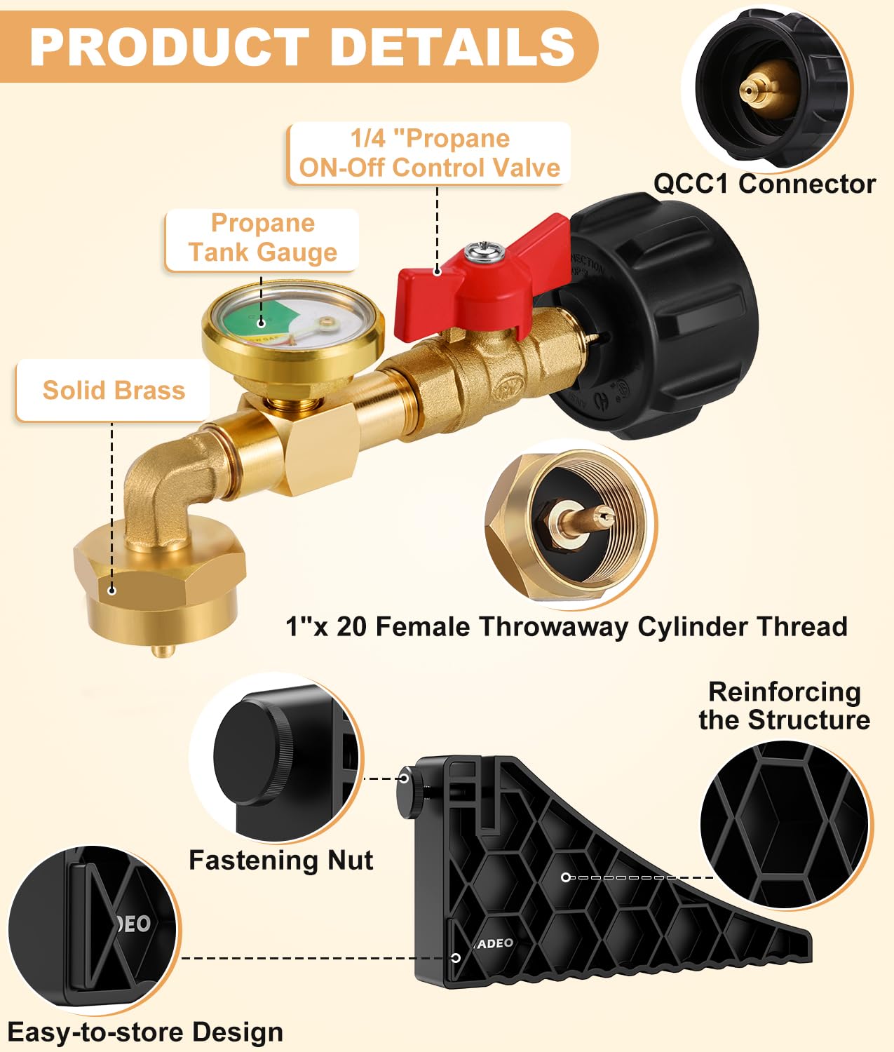 WADEO propane refill connector – simple attachment for efficient transfers