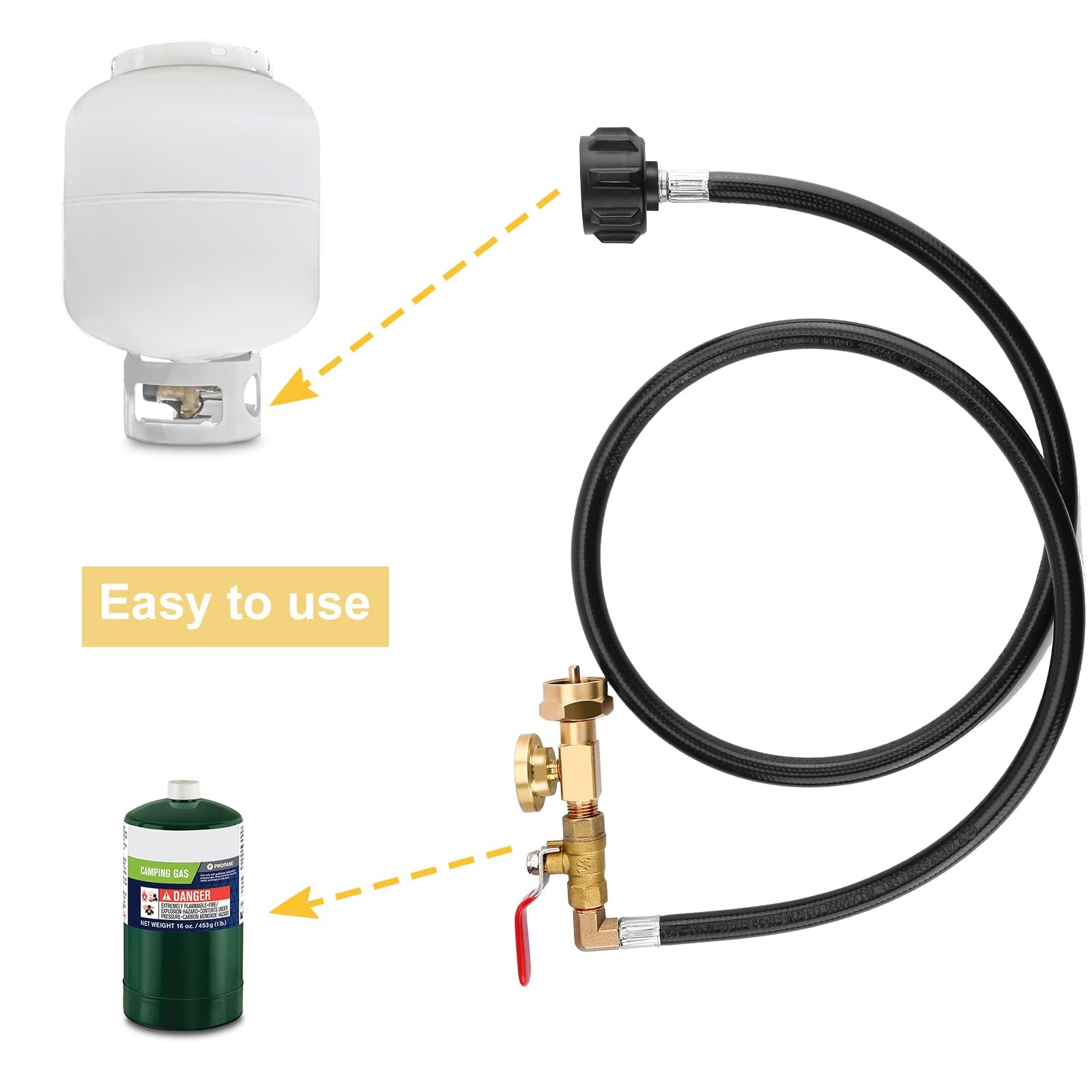 WADEO QCC1 to 1lb tank adapter enables stable connections.