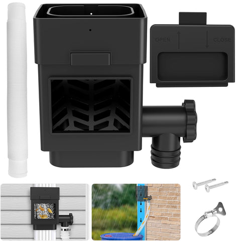 WADEO rainwater diverter fits 2x3 downspouts for efficient collection