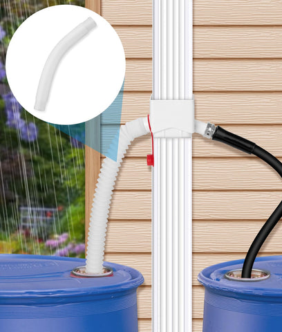 WADEO UV and heat resistant rain barrel hose outdoors