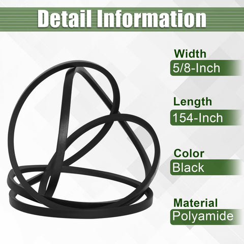Wadoy 539114557 drive belt dimension 58x154 illustrates precise sizing for smooth mowing.