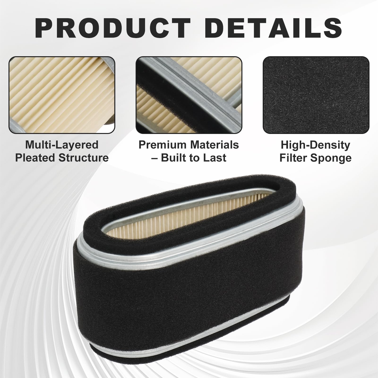 Wadoy filter close-up shows dense media for strong filtration.