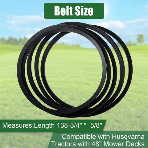Wadoy belt with exact 5/8x138-3/4 inch sizing for easy replacement on a 48-inch deck.