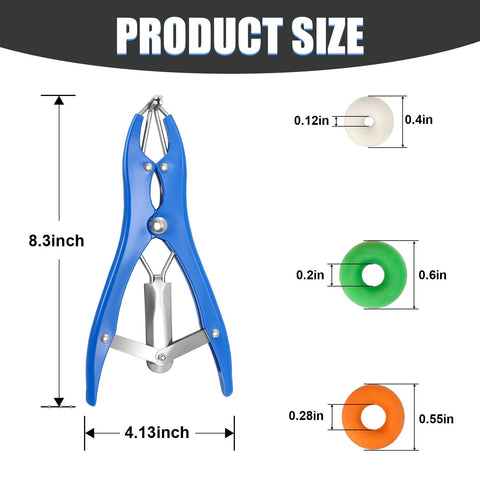 Wadoy Goat Banding Kit color-coded sizes enable quick ring selection.