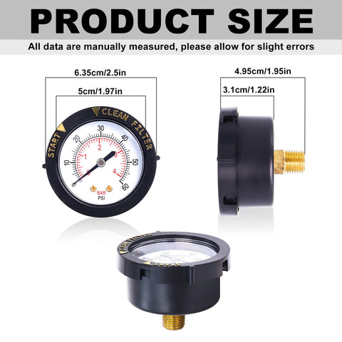 Wadoy Pentair-compatible pressure gauge ensures reliable readings with compatible Pentair setups.