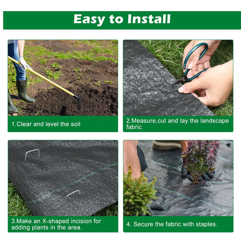 WAENLIR durable bed cover beneath stone keeps soil neater.