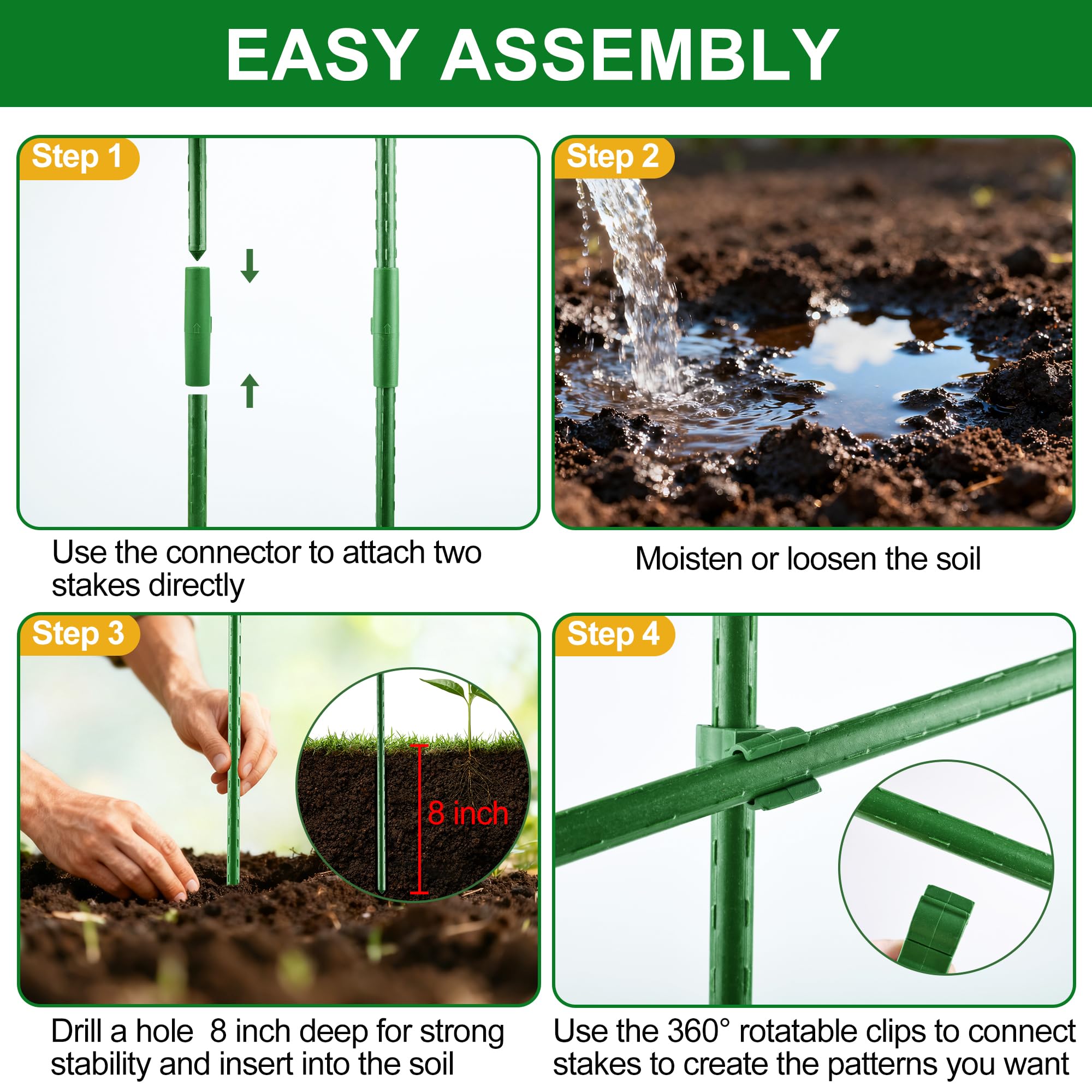 WAENLIR easy installation guide with step-by-step setup for soil insertion