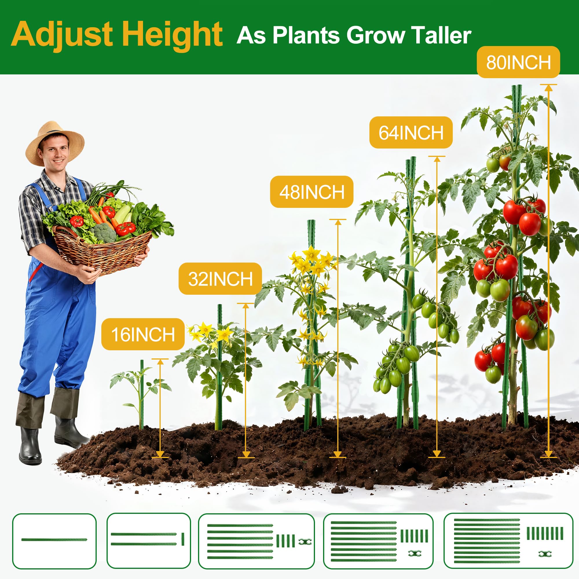 WAENLIR extendable stakes assembly demonstrating modular height options