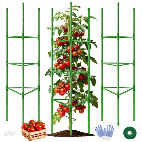 WAENLIR tomato cage 51-inch height-3pack supports tall vines in raised beds