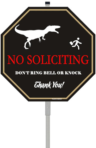 WAGSUO no soliciting yard sign with 28-inch stake for clear outdoor deterrence