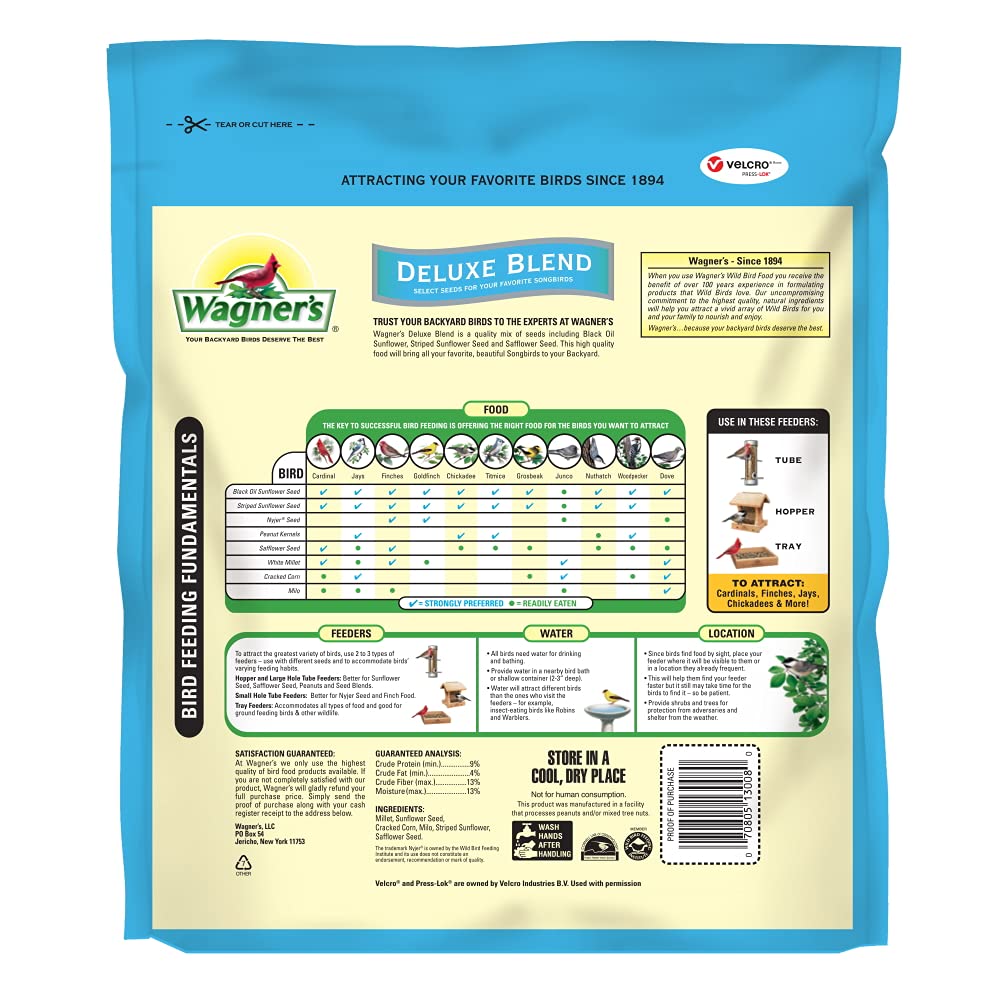 Wagner's Deluxe blend in a feeder with visible seeds.