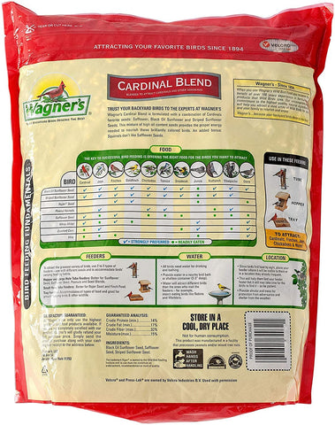 Six-pound bag of Wagner's Cardinal Blend for regular backyard feeding.